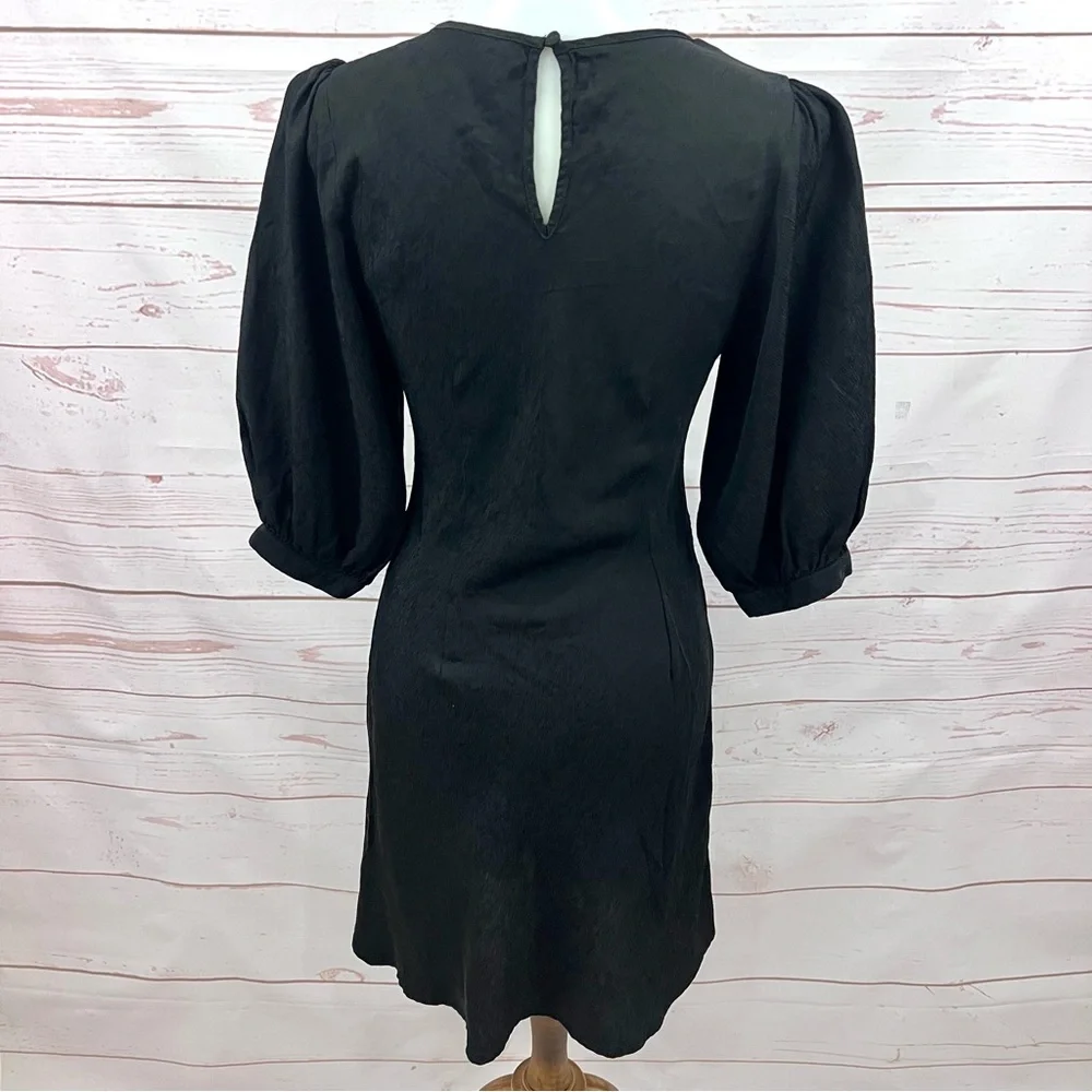Auguste The Label Silky Jacquard Puff Sleeve Dress